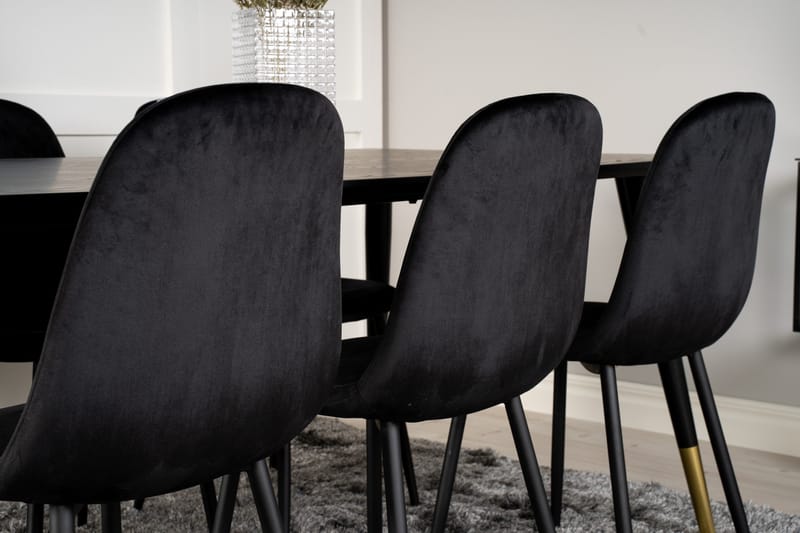 Dipp Matgrupp 180 cm Rektangulär med 6 Polar stolar - Svart/Guld - Products - Möbler - Bord & matgrupp - Matgrupp