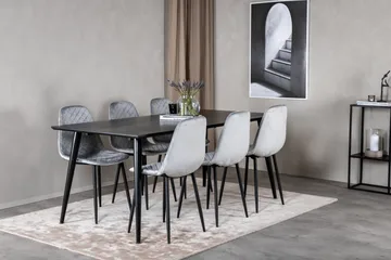 Dipp Matgrupp 180 cm Rektangulär med 6 Polar stolar - Svart - Products - Möbler - Bord & matgrupp - Matgrupp