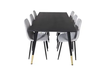 Dipp Matgrupp 180 cm Rektangulär med 6 Polar stolar - Svart/Guld - Products - Möbler - Bord & matgrupp - Matgrupp