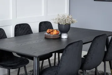 Dipp Matgrupp 180 cm Rektangulär med 6 Polar stolar - Svart/Guld - Products - Möbler - Bord & matgrupp - Matgrupp