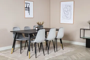 Dipp Matgrupp 180 cm Rektangulär med 6 Polar stolar - Svart/Guld - Products - Möbler - Bord & matgrupp - Matgrupp