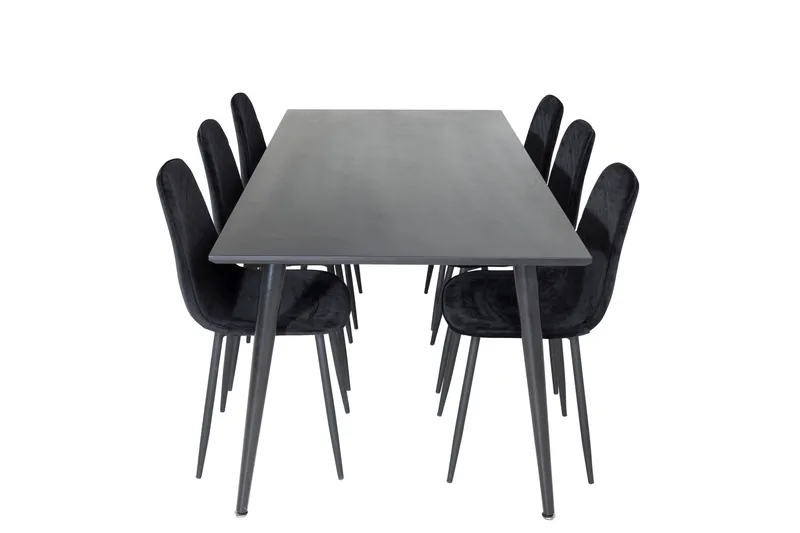 Dipp Matgrupp 180 cm Rektangulär med 6 Polar stolar - Svart - Products - Möbler - Bord & matgrupp - Matgrupp