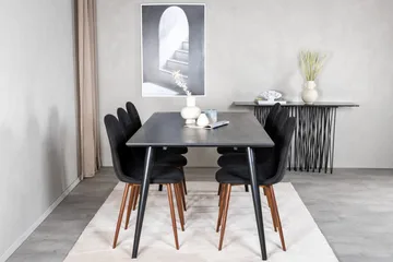 Dipp Matgrupp 180 cm Rektangulär med 6 Polar stolar - Svart - Products - Möbler - Bord & matgrupp - Matgrupp