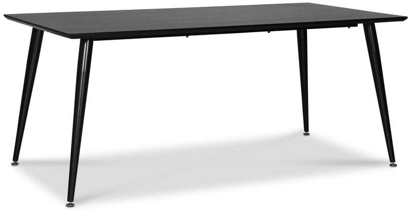 Dipp matgrupp; matbord 180x90 cm med 6 st Alicia matstolar i rotting, Svartbetsad ekfanér