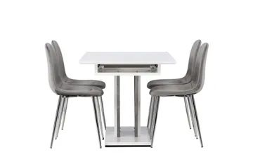 Disa Matgrupp 120 cm Rektangulär med 4 Eva stolar - Ljusgrå - Products - Möbler - Bord & matgrupp - Matgrupp