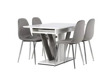 Disa Matgrupp 120 cm Rektangulär med 4 Eva stolar - Ljusgrå - Products - Möbler - Bord & matgrupp - Matgrupp