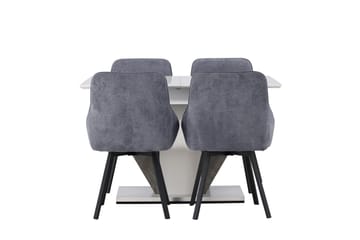 Disa Matgrupp 120 cm Rektangulär med 4 Rosie stolar - Svart - Products - Möbler - Bord & matgrupp - Matgrupp