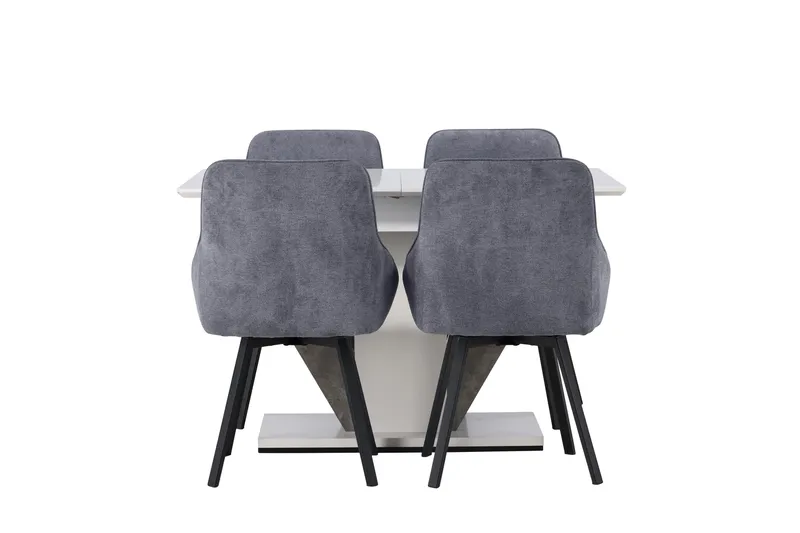 Disa Matgrupp 120 cm Rektangulär med 4 Rosie stolar - Svart - Products - Möbler - Bord & matgrupp - Matgrupp