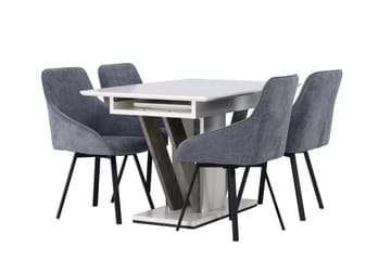 Disa Matgrupp 120 cm Rektangulär med 4 Rosie stolar - Svart - Products - Möbler - Bord & matgrupp - Matgrupp