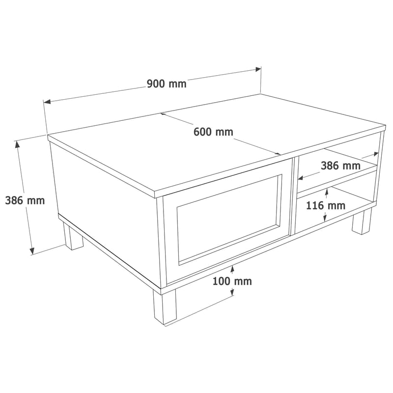 Dune Soffbord 90x38,6x60 cm - Ek - Products - Möbler - Bord & matgrupp - Soffbord