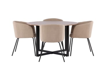 Durango Matgrupp 120 cm Rund med 4 Berit Stolar - Valnöt - Products - Möbler - Bord & matgrupp - Matgrupp
