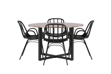 Durango Matgrupp 120 cm Rund med 4 Dyrön Stolar - Valnöt - Products - Möbler - Bord & matgrupp - Matgrupp