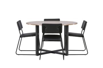 Durango Matgrupp 120 cm Rund med 4 Kenth Stolar - Valnöt - Products - Möbler - Bord & matgrupp - Matgrupp