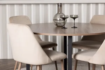 Durango Matgrupp 120 cm Rund med 4 Night Stolar - Valnöt - Products - Möbler - Bord & matgrupp - Matgrupp