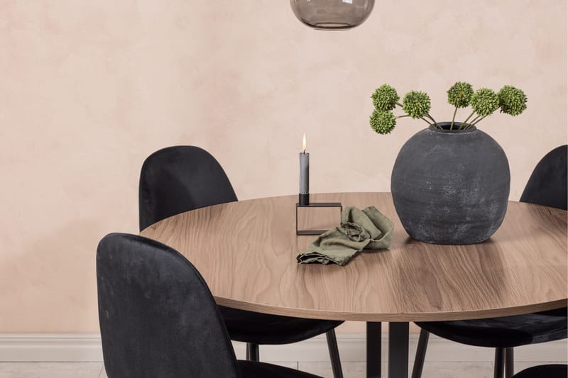 Durango Matgrupp 120 cm Rund med 4 Polar Stolar - Valnöt - Products - Möbler - Bord & matgrupp - Matgrupp