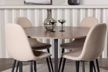 Durango Matgrupp 120 cm Rund med 4 Polar Stolar - Valnöt - Products - Möbler - Bord & matgrupp - Matgrupp