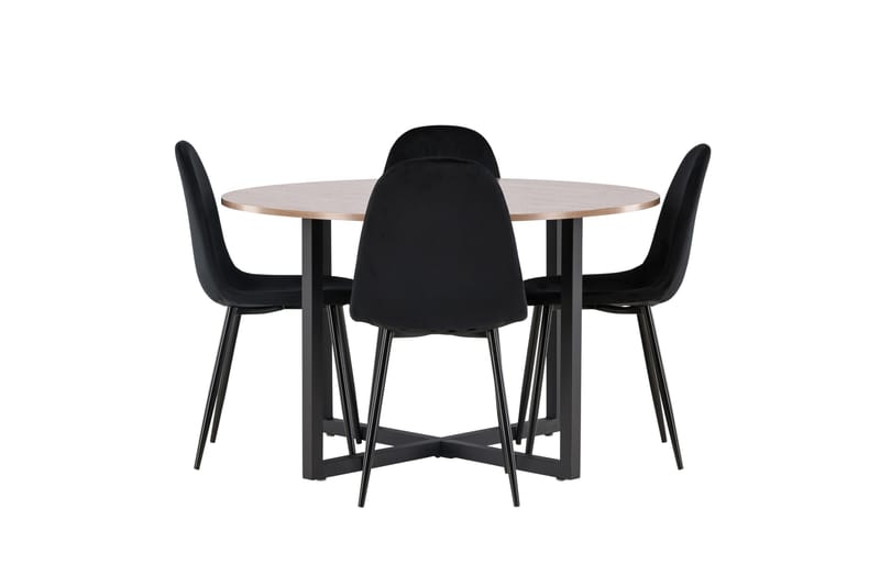 Durango Matgrupp 120 cm Rund med 4 Polar Stolar - Valnöt - Products - Möbler - Bord & matgrupp - Matgrupp