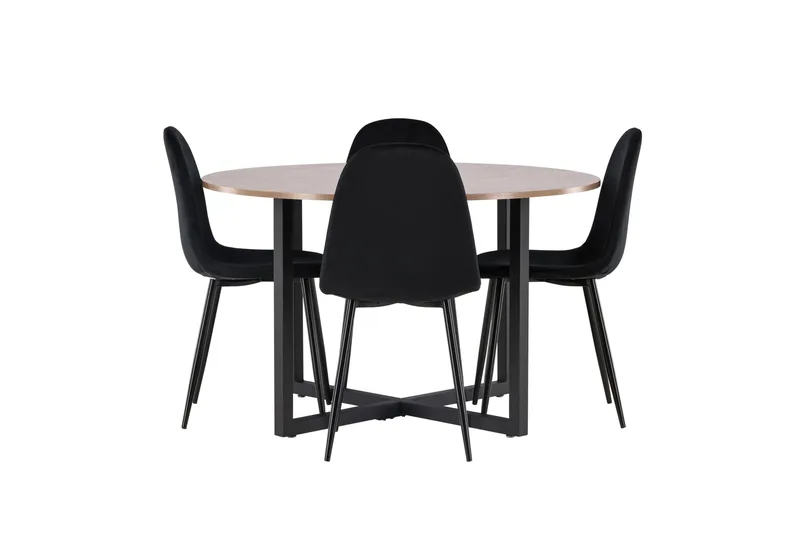 Durango Matgrupp 120 cm Rund med 4 Polar Stolar - Valnöt - Products - Möbler - Bord & matgrupp - Matgrupp