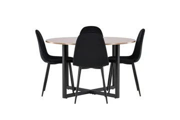 Durango Matgrupp 120 cm Rund med 4 Polar Stolar - Valnöt - Products - Möbler - Bord & matgrupp - Matgrupp