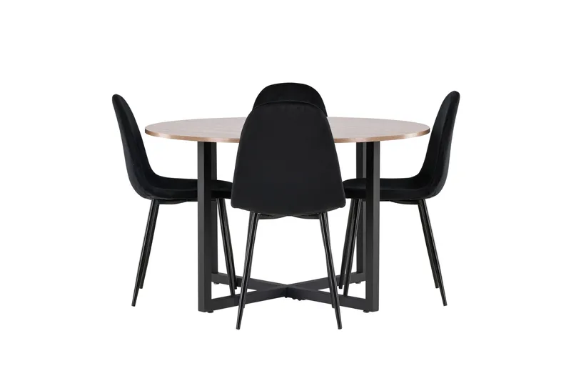 Durango Matgrupp 120 cm Rund med 4 Polar Stolar - Valnöt - Products - Möbler - Bord & matgrupp - Matgrupp