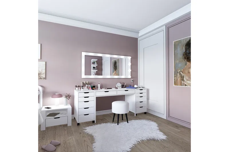 Durusu Sminkbord 200 cm - Mattvit - Products - Möbler - Bord & matgrupp - Sminkbord & toalettbord