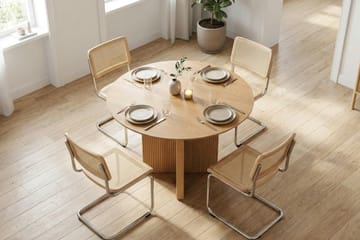 Edda Matgrupp runt 110 cm Ek med 4 Build Matstolar - Ek - Products - Möbler - Bord & matgrupp - Matgrupp