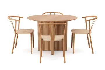 Edda Matgrupp runt 110 cm Ek med 4 Elysia Matstolar - Ek - Products - Möbler - Bord & matgrupp - Matgrupp