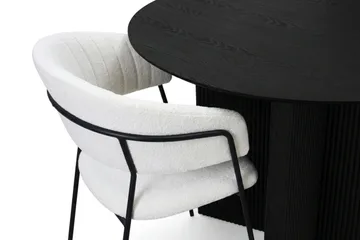 Edda Matgrupp runt 110 cm Svart med 4 Karol Matstolar - Svart - Products - Möbler - Bord & matgrupp - Matgrupp