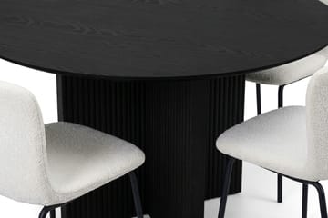 Edda Matgrupp runt 110 cm Svart med 4 Katy Matstolar - Svart - Products - Möbler - Bord & matgrupp - Matgrupp
