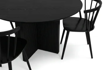 Edda Matgrupp runt 110 cm Svart med 4 Tyrö Matstolar - Svart - Products - Möbler - Bord & matgrupp - Matgrupp
