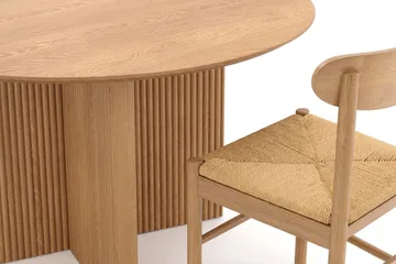 Edda Matgrupp runt 130 cm Ek med 6 Malte Matstolar - Ek - Products - Möbler - Bord & matgrupp - Matgrupp
