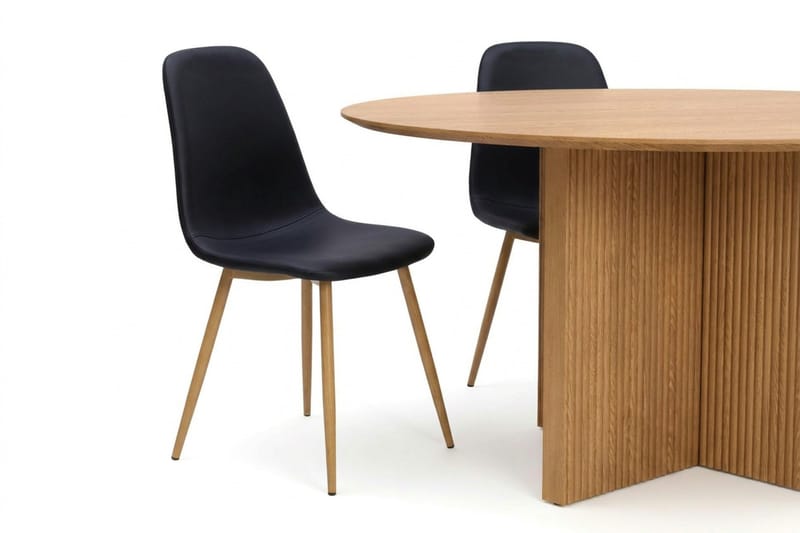 Edda Matgrupp runt 130 cm Ek med 6 Nibe Matstolar - Ek - Products - Möbler - Bord & matgrupp - Matgrupp
