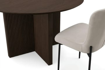 Edda Matgrupp runt 130 cm Rökt Ek med 6 Elsie Matstolar - Rökt ek/Beige - Products - Möbler - Bord & matgrupp - Matgrupp