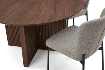 Edda Matgrupp runt 130 cm Valnöt med 6 Elsie Matstolar - Valnöt - Products - Möbler - Bord & matgrupp - Matgrupp