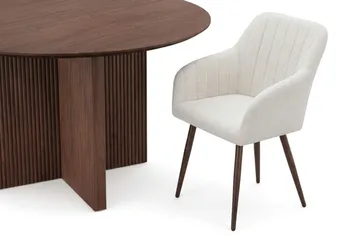 Edda Matgrupp runt 130 cm Valnöt med 6 Filippa Matstolar - Valnöt - Products - Möbler - Bord & matgrupp - Matgrupp