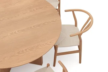 Edda Matgrupp runt 150 cm Ek med 6 Dastoori Matstolar - Ek - Products - Möbler - Bord & matgrupp - Matgrupp