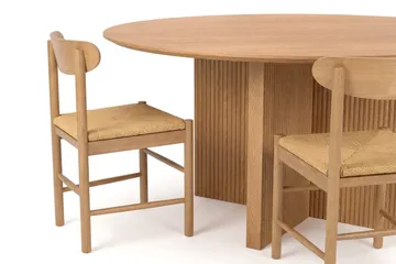 Edda Matgrupp runt 150 cm Ek med 6 Malte Matstolar - Products - Möbler - Bord & matgrupp - Matgrupp