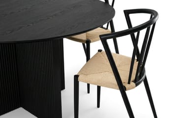 Edda Matgrupp runt 150 cm Svart med 6 Winston Matstolar - Svart - Products - Möbler - Bord & matgrupp - Matgrupp