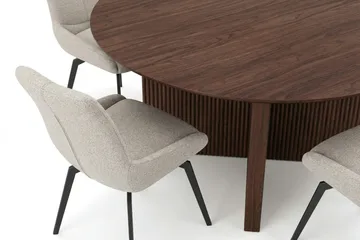 Edda Matgrupp runt 150 cm Valnöt med 6 Mora Matstolar - Products - Möbler - Bord & matgrupp - Matgrupp