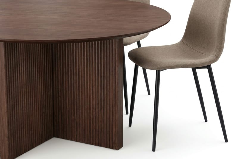 Edda Matgrupp runt 150 cm Valnöt med 6 Nibe Matstolar - Products - Möbler - Bord & matgrupp - Matgrupp