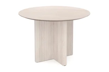 Edda Runt Matbord 110cm Fanér - Vitlaserad ek - Products - Möbler - Bord & matgrupp - Matbord & köksbord