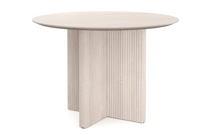 Edda Runt Matbord 110cm Fanér - Vitlaserad ek - Products - Möbler - Bord & matgrupp - Matbord & köksbord