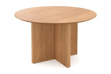 Edda Runt Matbord 130cm Fanér - Ek - Products - Möbler - Bord & matgrupp - Matbord & köksbord