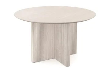 Edda Runt Matbord 130cm Fanér - Vitlaserat - Products - Möbler - Bord & matgrupp - Matbord & köksbord