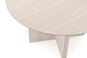 Edda Runt Matbord 130cm Fanér - Vitlaserat - Products - Möbler - Bord & matgrupp - Matbord & köksbord