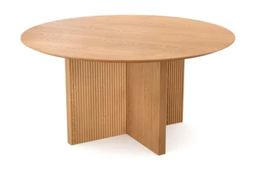 Edda Runt Matbord 150 cm i Trä med Ekutseende - Natur - Products - Möbler - Bord & matgrupp - Matbord & köksbord
