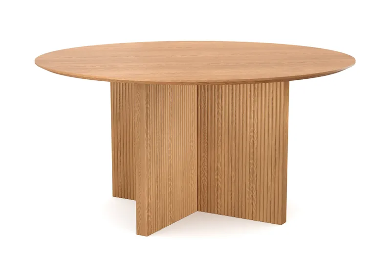 Edda Runt Matbord 150cm Fanér - Ek - Products - Möbler - Bord & matgrupp - Matbord & köksbord