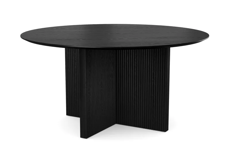 Edda Runt Matbord 150cm Fanér - Svart - Products - Möbler - Bord & matgrupp - Matbord & köksbord
