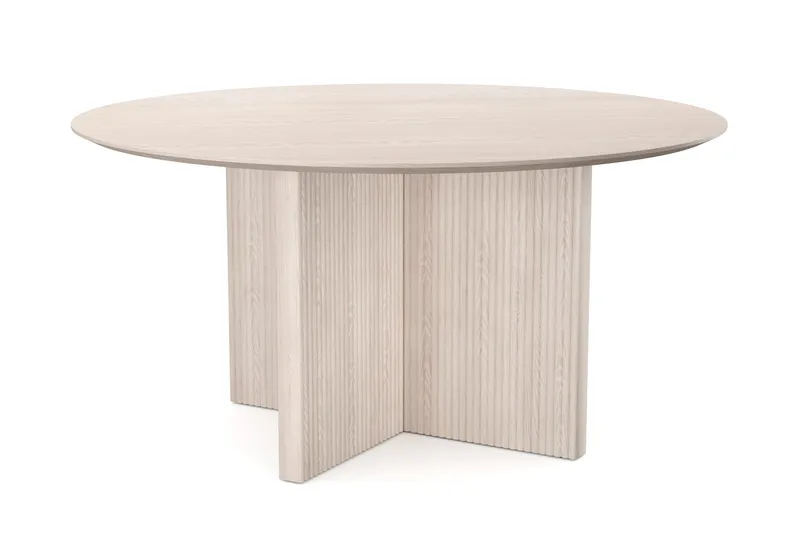 Edda Runt Matbord 150cm Fanér - Vitlaserad ek - Products - Möbler - Bord & matgrupp - Matbord & köksbord