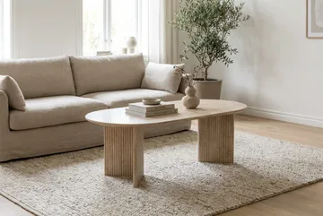 Edda Soffbord Oval 120 cm - Travertin - Products - Möbler - Bord & matgrupp - Soffbord